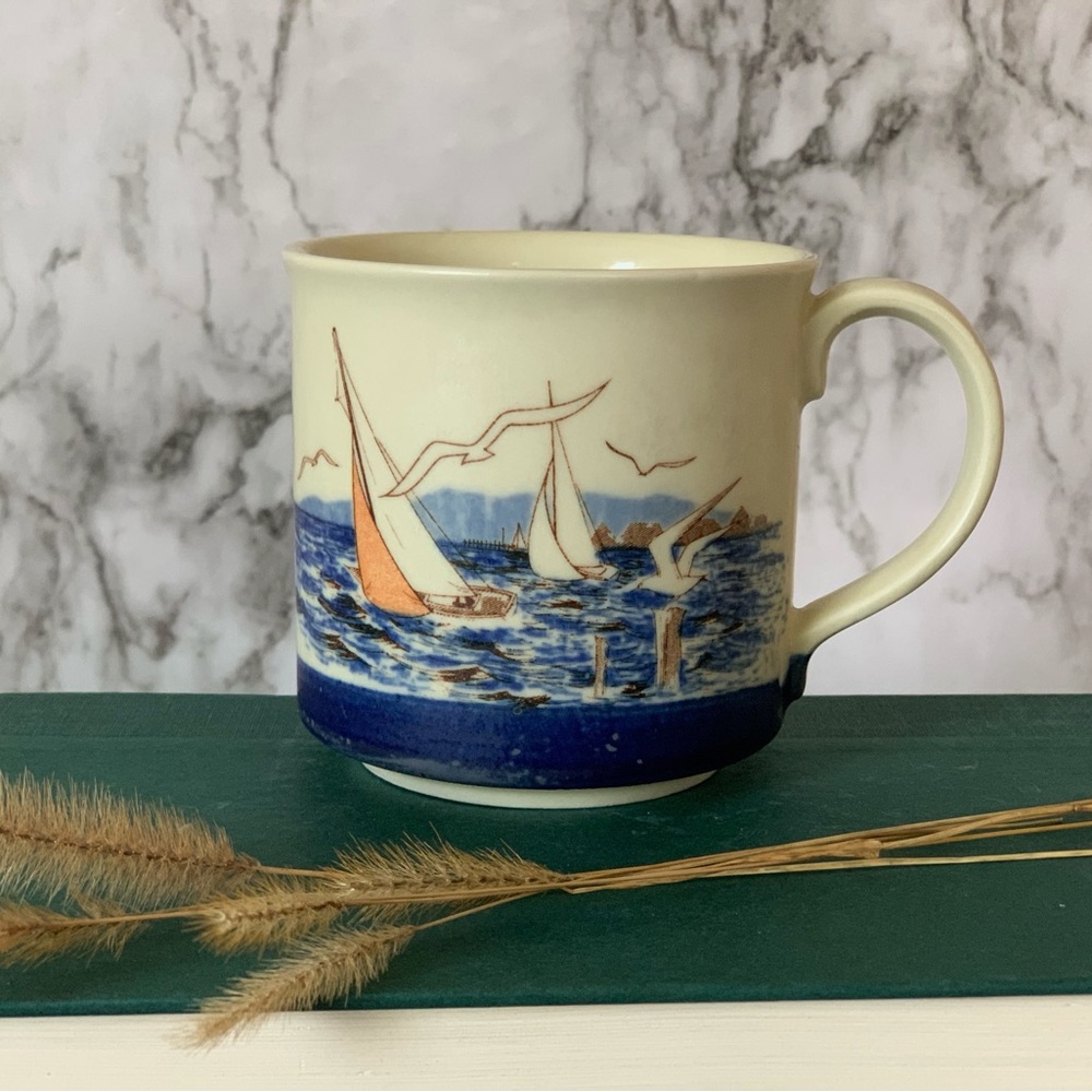 Vintage hand crafted Otagiri Original made in Japan nautical stoneware mug